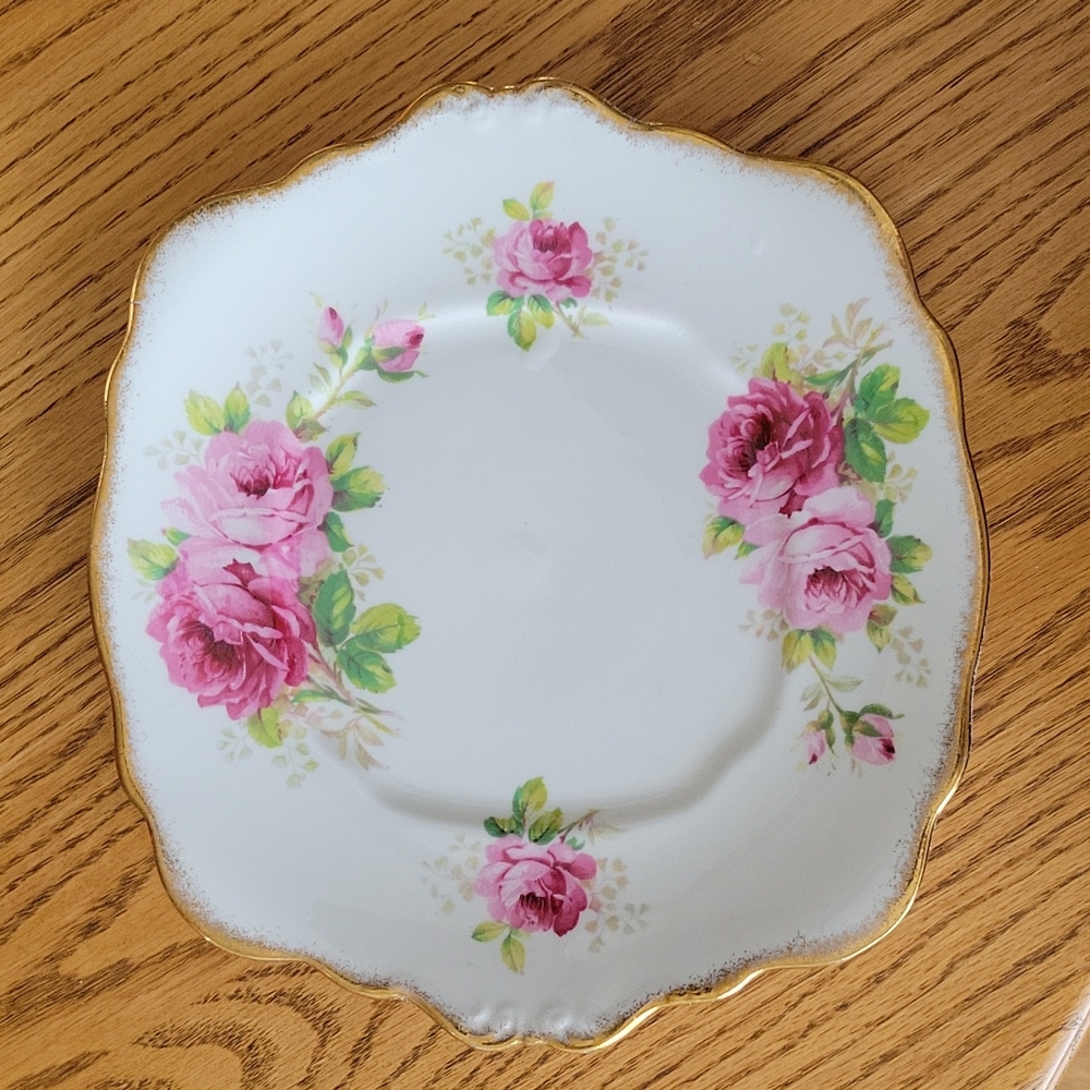American Beauty Bone China Plate VINTAGE MCM